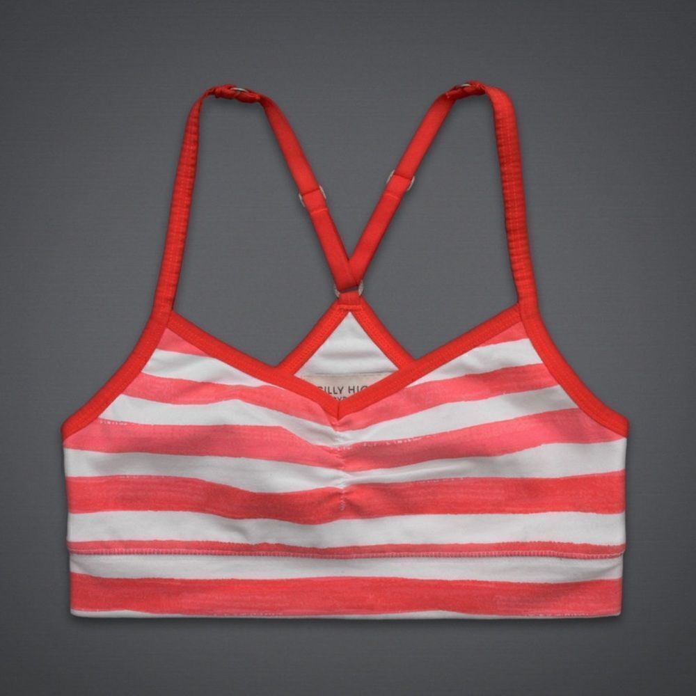 Gilly Hicks Yoga Racerback Bralette Pink White NWT Small